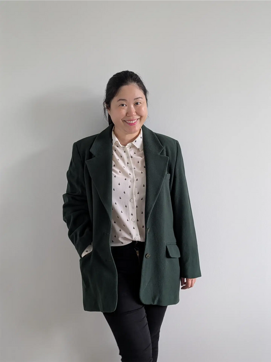 Moss Green Vintage Wool and Cashmere Coat - Winter Coat, Dark Academia, Preppy Look (Size M/L)