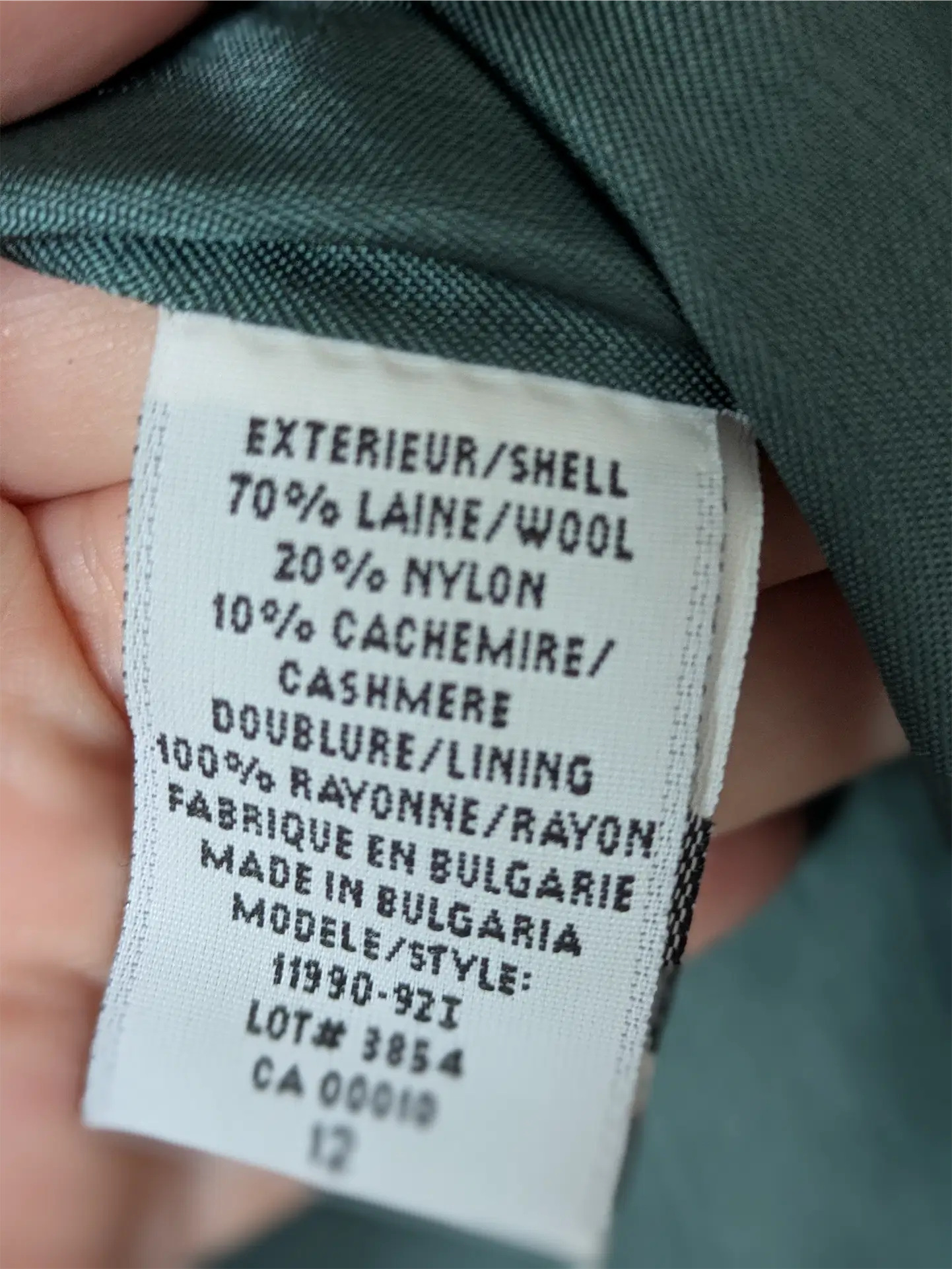 Moss Green Vintage Wool and Cashmere Coat - Winter Coat, Dark Academia, Preppy Look (Size M/L)