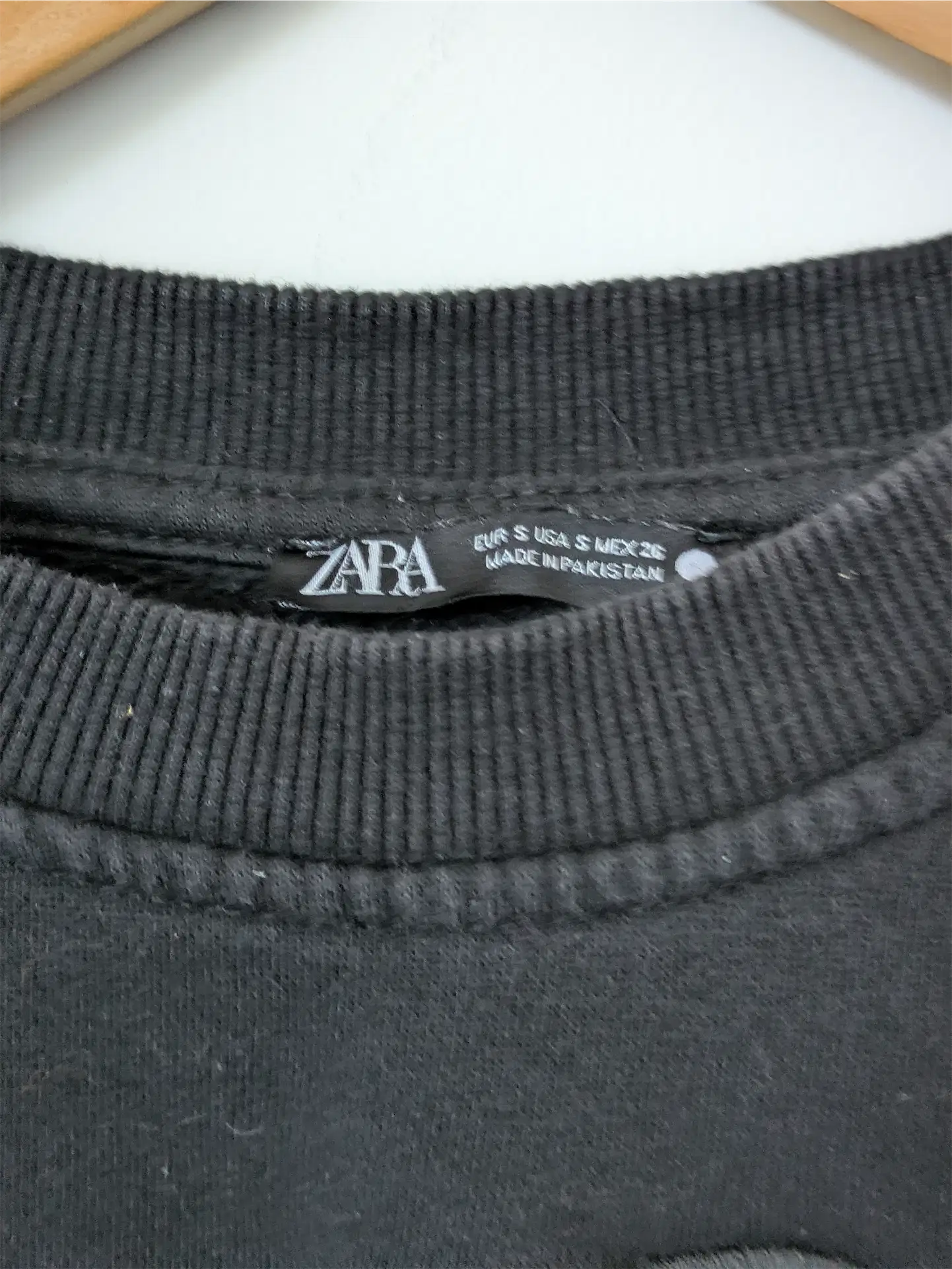 Black Upcycled Sweatshirt - Puppies (Size S)