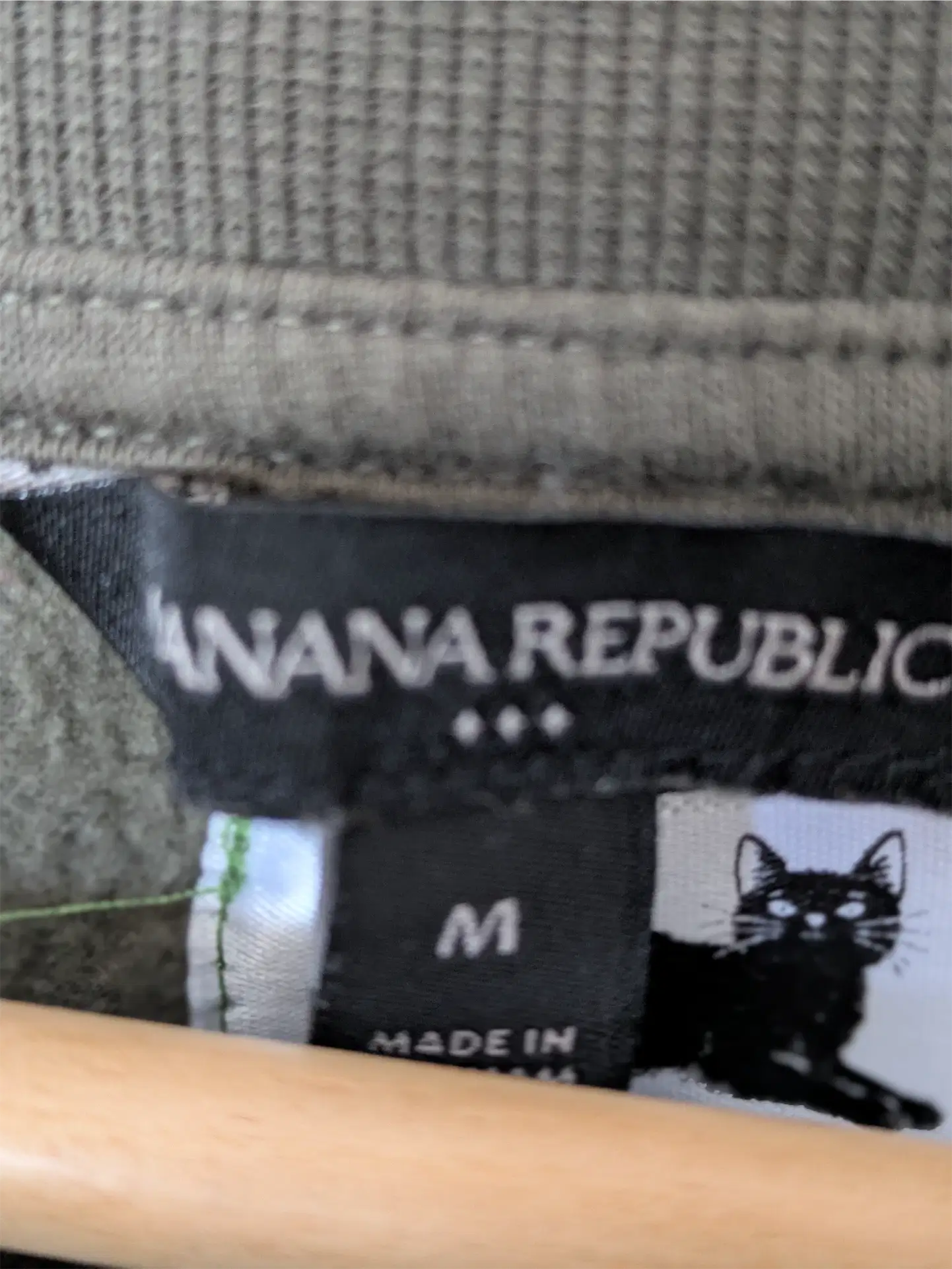 Moss Green Upcycled Sweatshirt - Puppies (Size M)