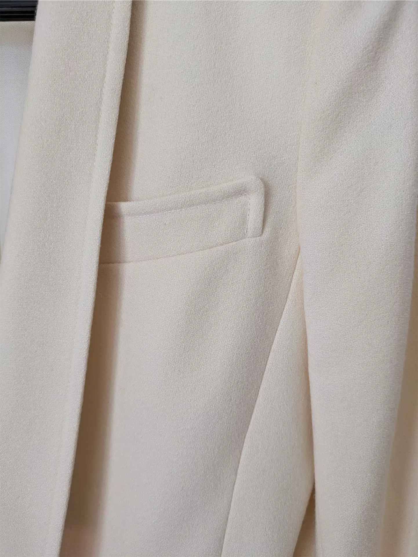 White Vintage Bridal Cropped Wool Blazer: 80s Tailored Style (Size XS)