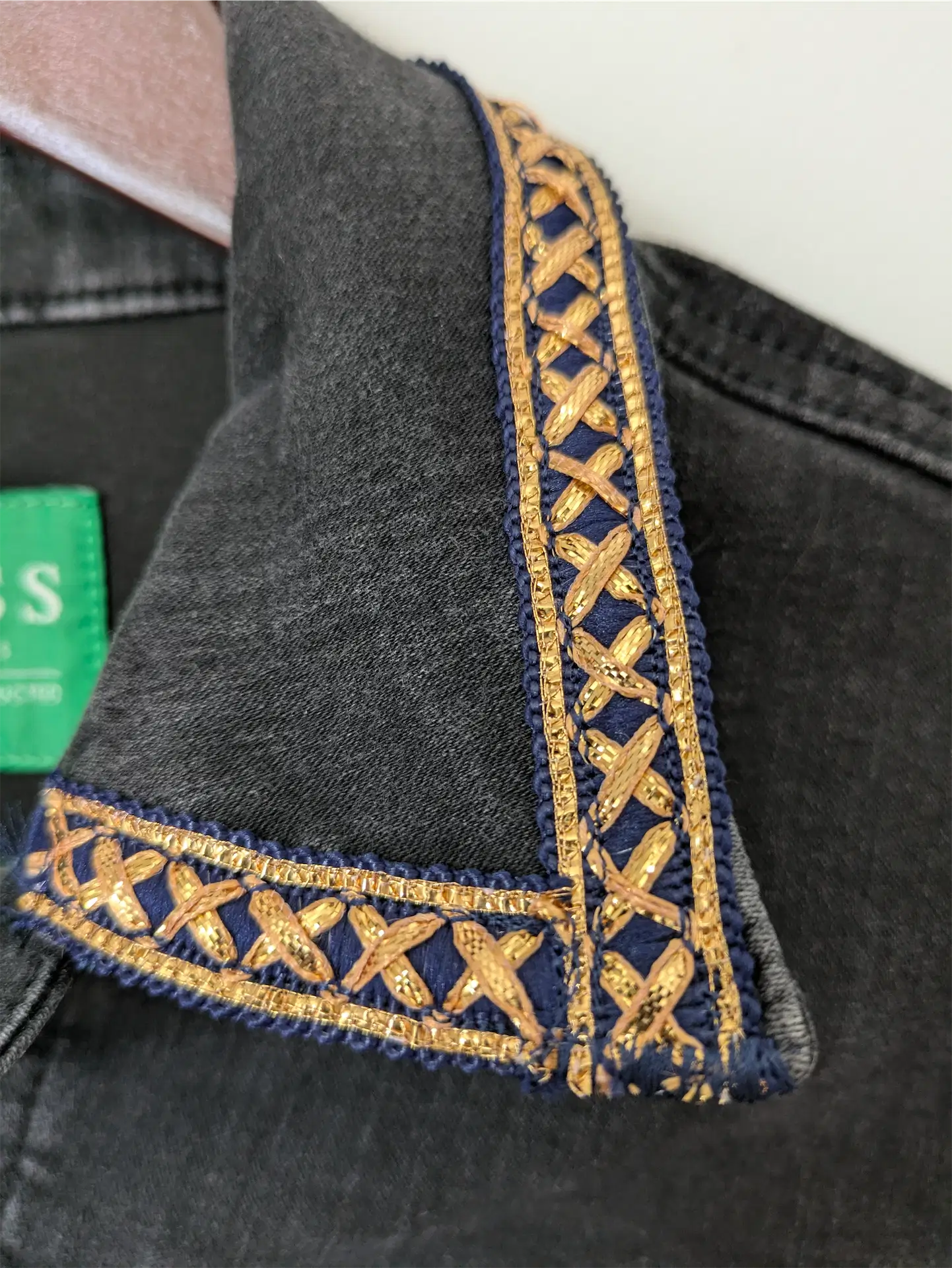 Black Upcycled Jean Jacket: Festival Outfit, Hippie Clothes, One of a Kind (Size XS)