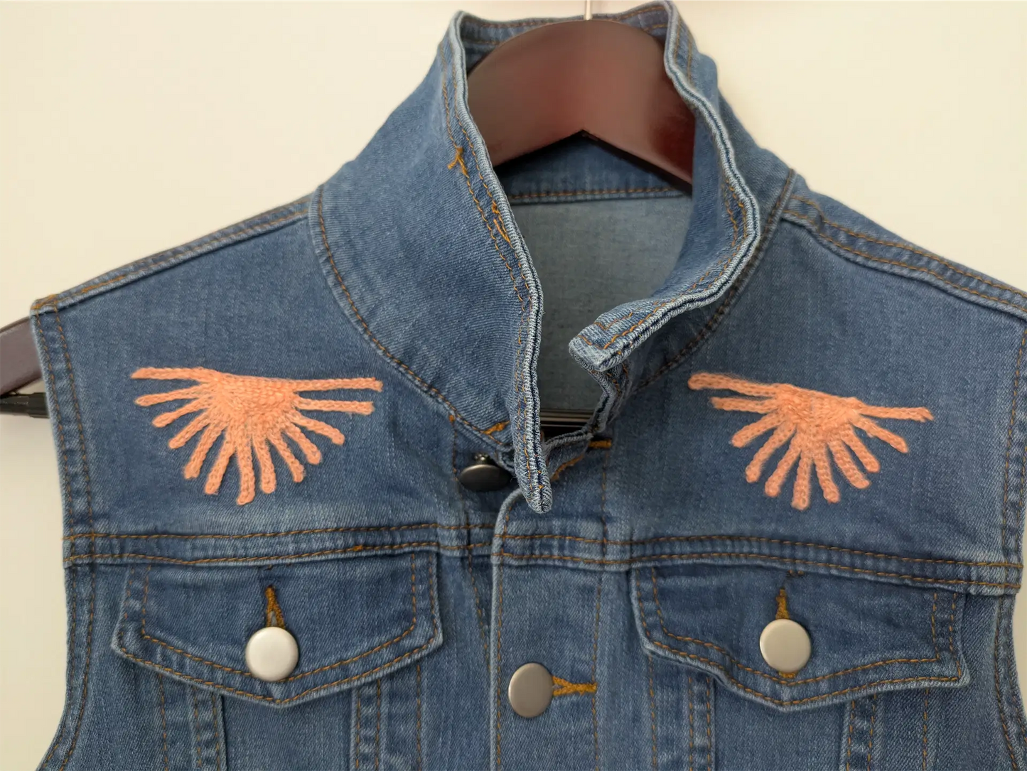 Upcycled Blue Denim Dress: Boho Dress Reworked with Sari Trim, One of a Kind (Size XS)