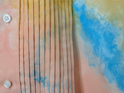 Upcycled Tuxedo Shirt Turned Women’s Shirtdress – Hand-Painted Abstract Art, Bold & One-of-a-Kind Statement Piece (Size S/M)