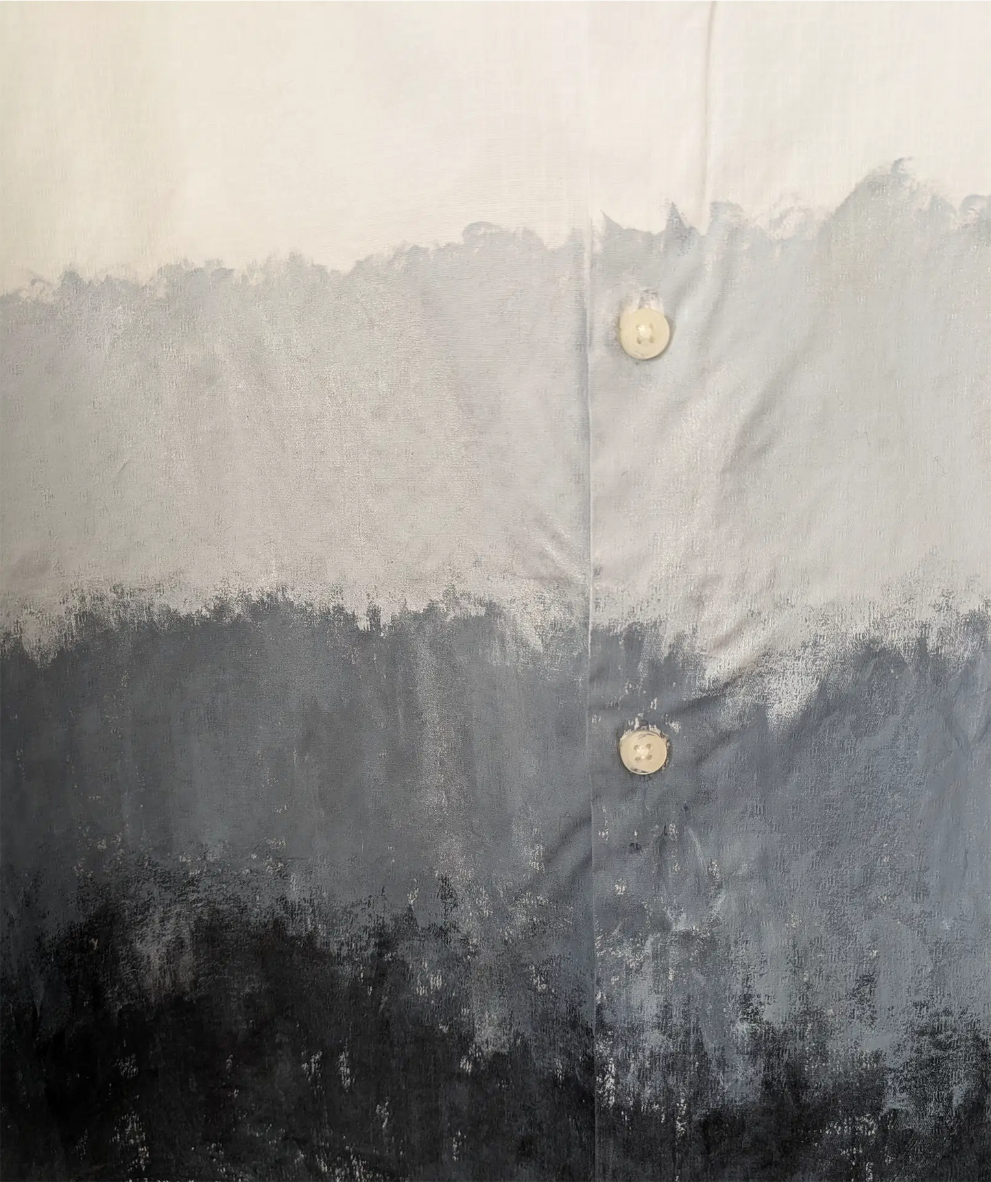 Moody Hand-Painted Abstract Art Shirt Dress: Upcycled Cotton Blouse (Size S/M)