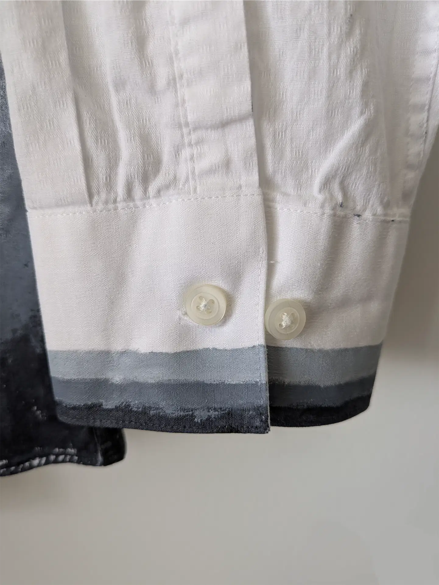 Moody Hand-Painted Abstract Art Shirt Dress: Upcycled Cotton Blouse (Size S/M)