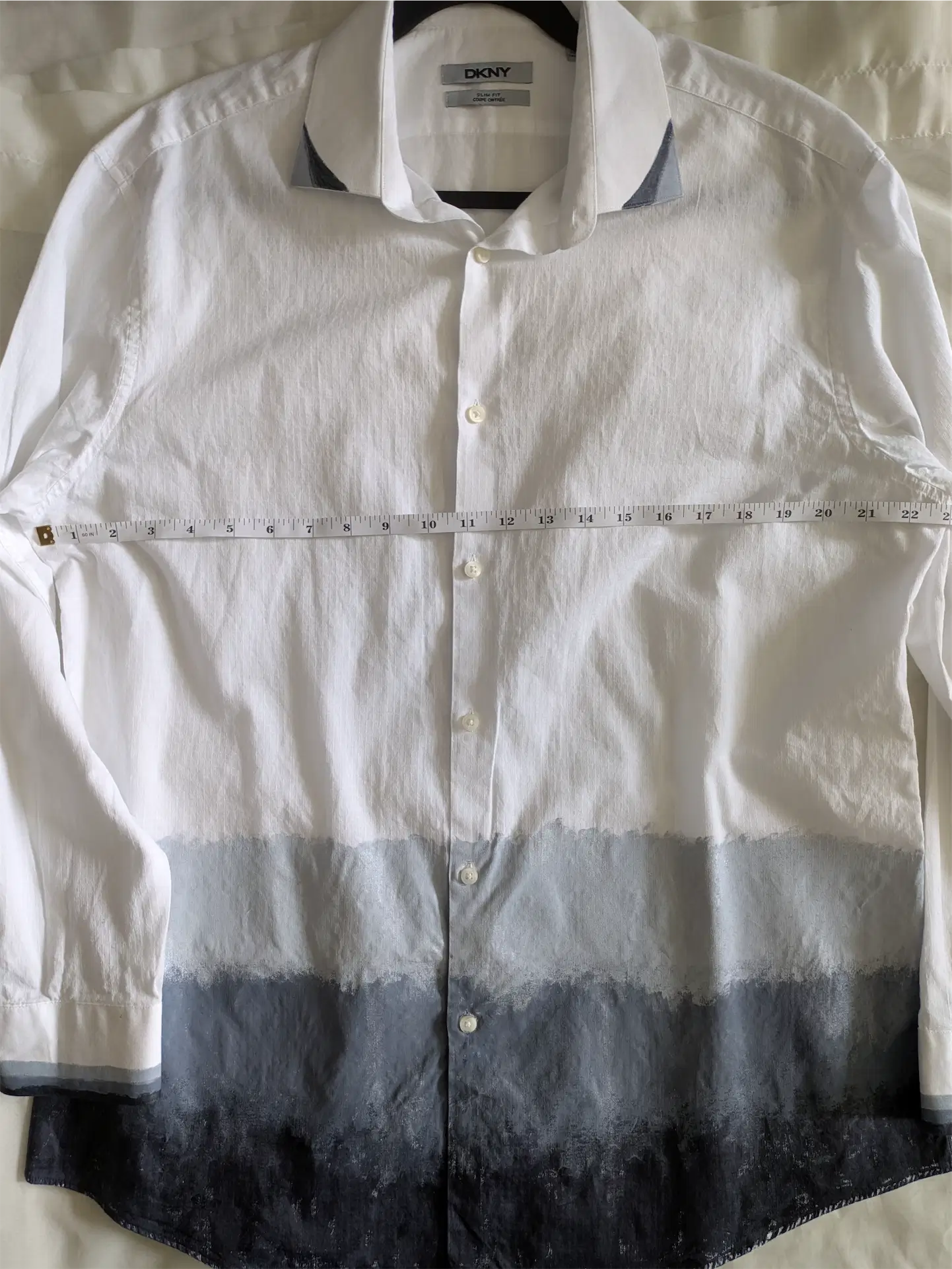 Moody Hand-Painted Abstract Art Shirt Dress: Upcycled Cotton Blouse (Size S/M)