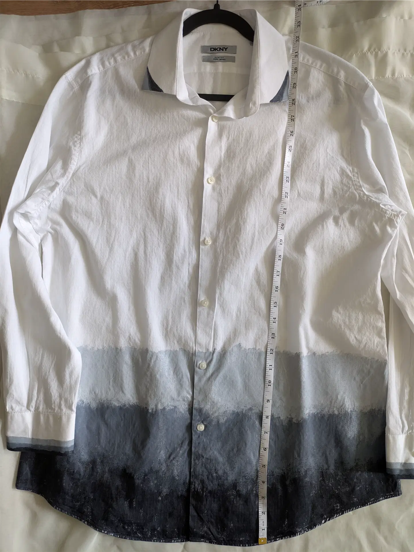 Moody Hand-Painted Abstract Art Shirt Dress: Upcycled Cotton Blouse (Size S/M)