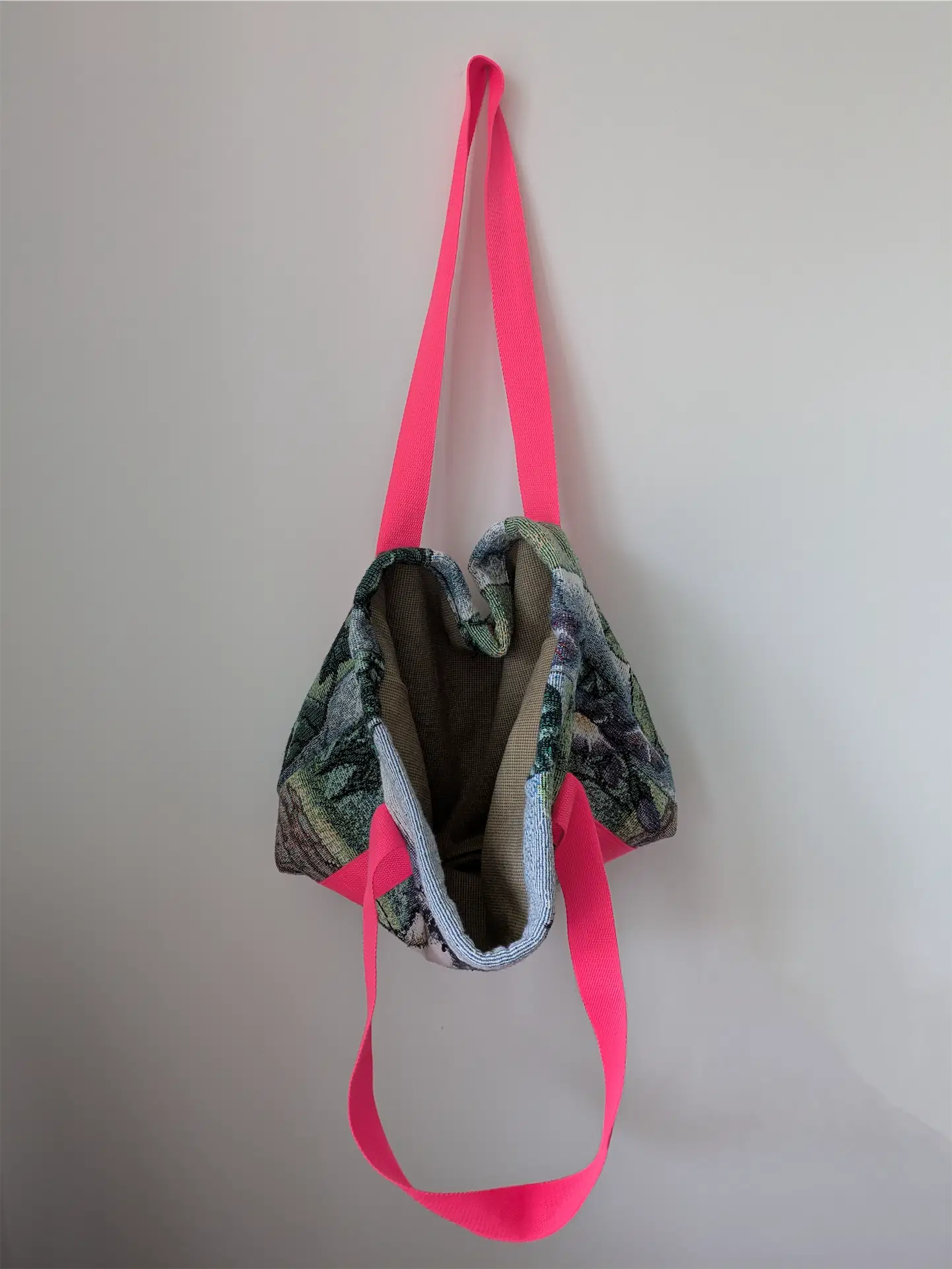 Handmade Cat-Themed Tapestry Tote - Cat Mom Gift, One of a Kind