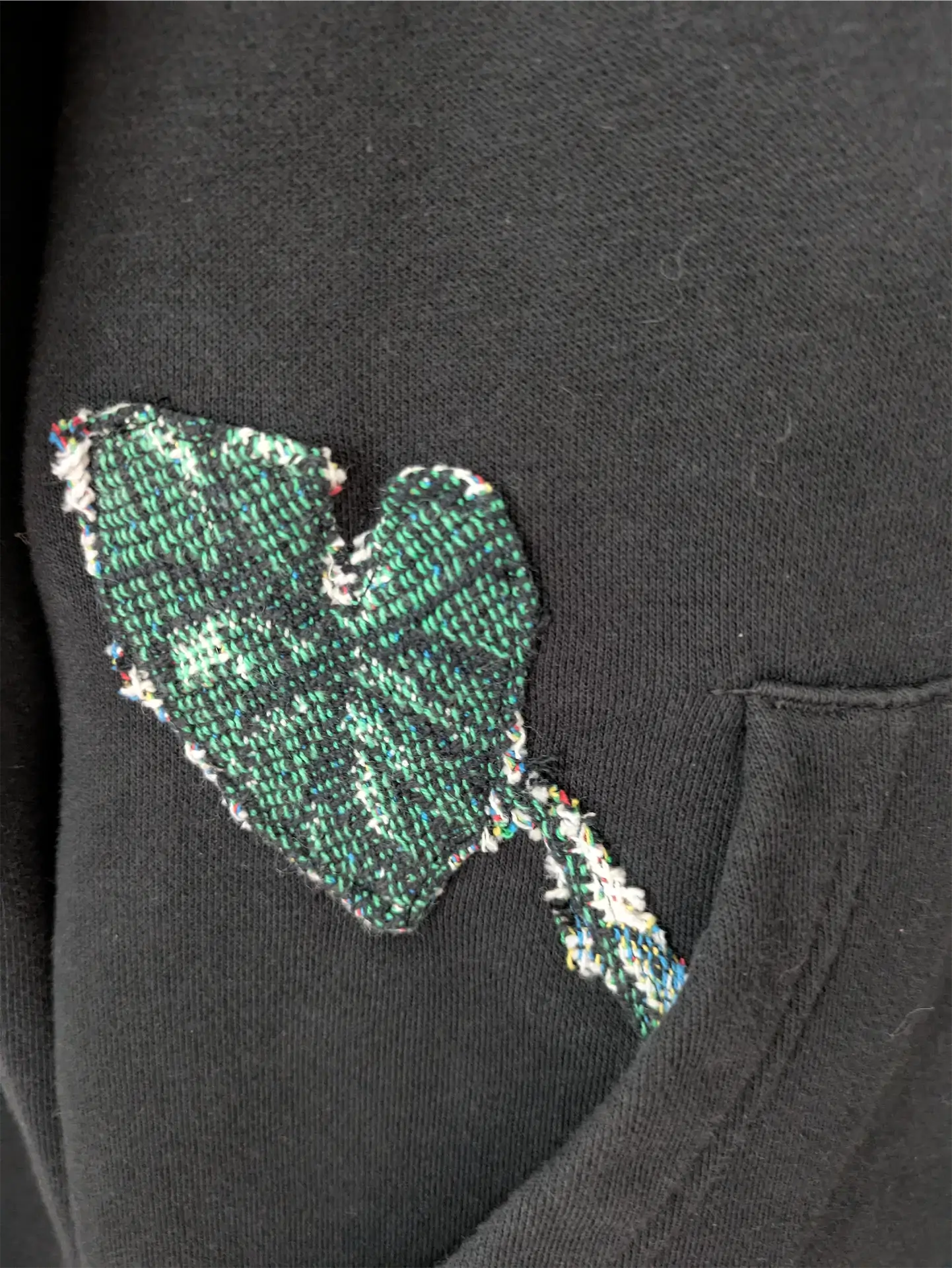 Black Upcycled Unisex Sweatshirt: Cottage Core, Plant Lover Gift, One of a Kind (Size S)