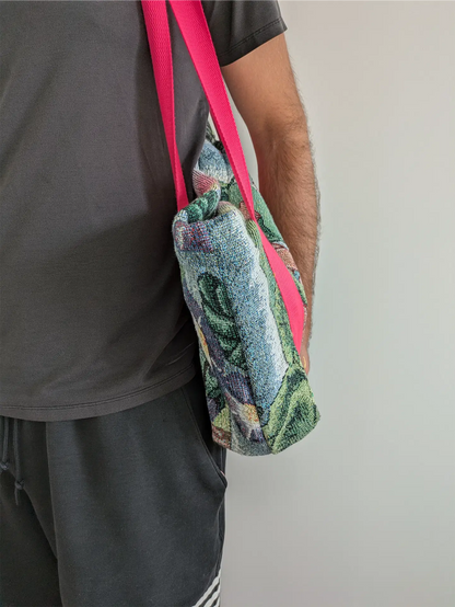 Handmade Cat-Themed Tapestry Tote - Cat Mom Gift, One of a Kind