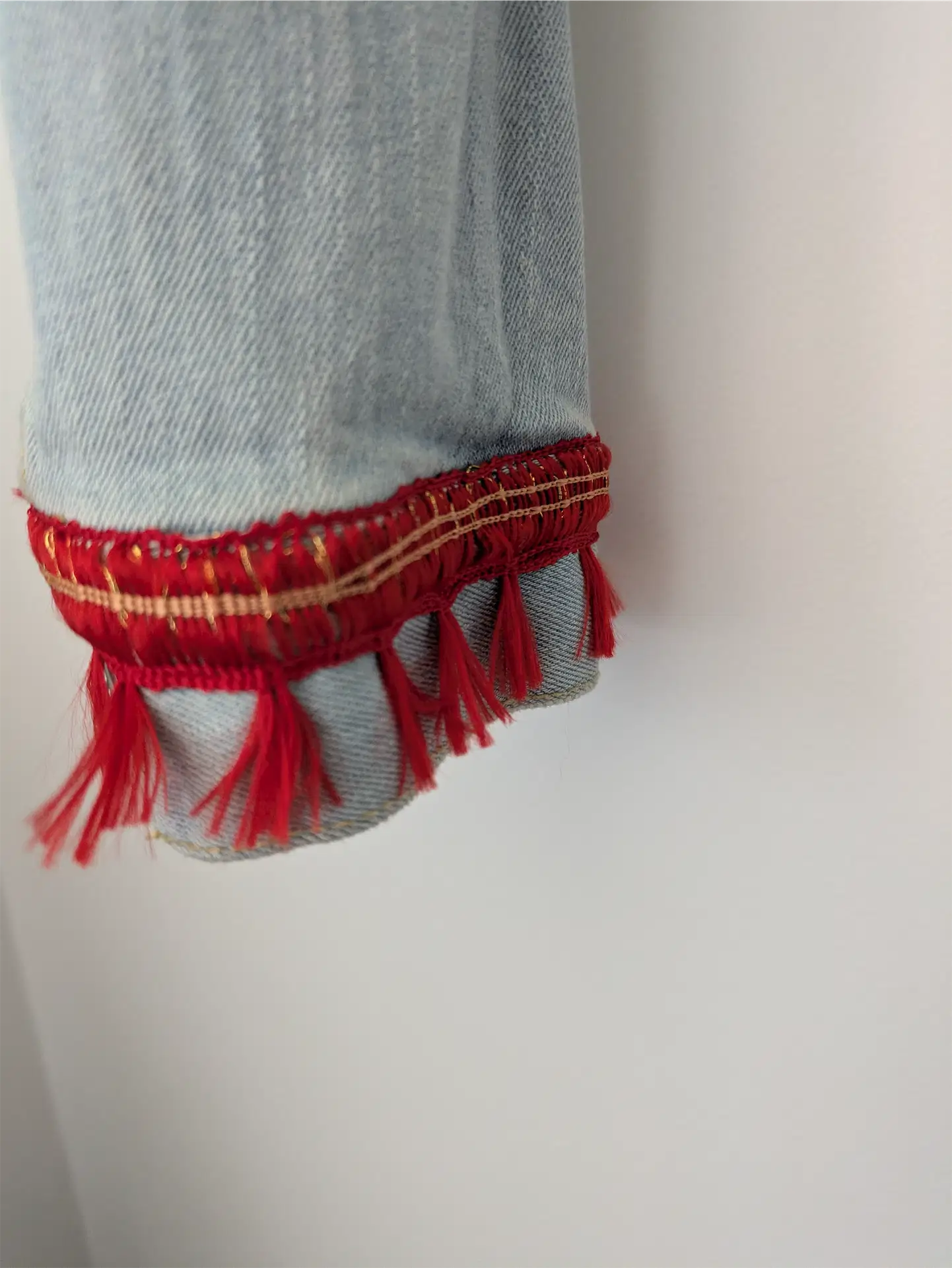 Reworked Vintage Denim Jean Jacket: Rave Outfit, Hippie Style, One of a Kind (Size S)