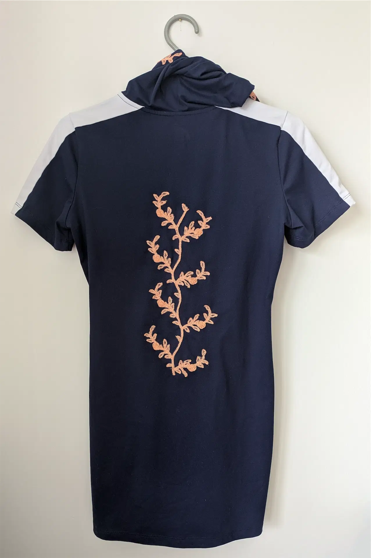 One-of-a-Kind Sporty Fila Dress: Reworked with Reclaimed Embroidered Fabric, Fierce Intricate Upcycled Statement Piece (Size XS)