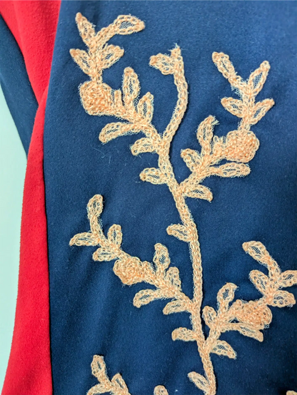 One-of-a-Kind Sporty Fila Dress: Reworked with Reclaimed Embroidered Fabric, Fierce Intricate Upcycled Statement Piece (Size XS)