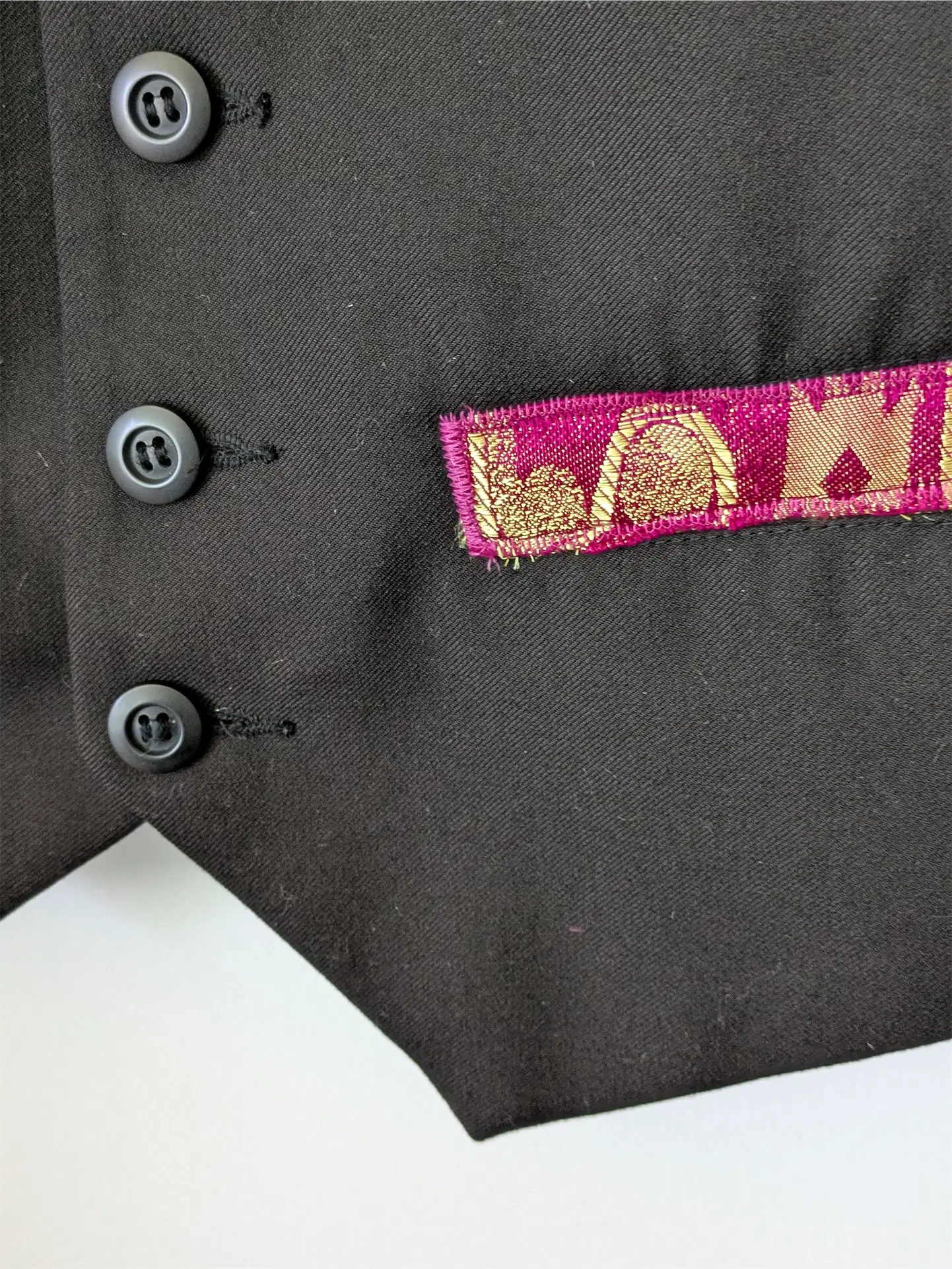 Black Embellished Vest Waistcoat - Festival Outfit, One of a Kind (Size XS/S)