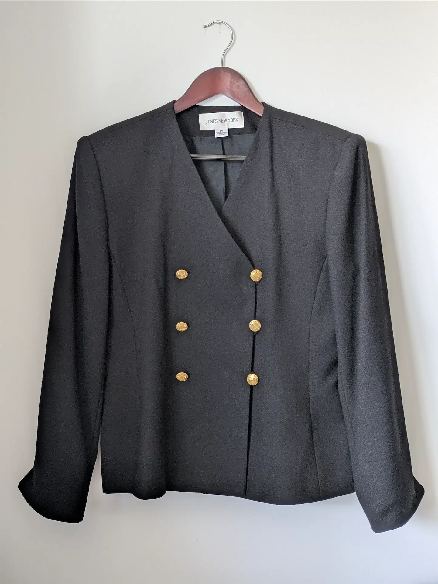 Black 80s Vintage Blazer - Dark Academia, Preppy, or Old Money Look (Size M/L)