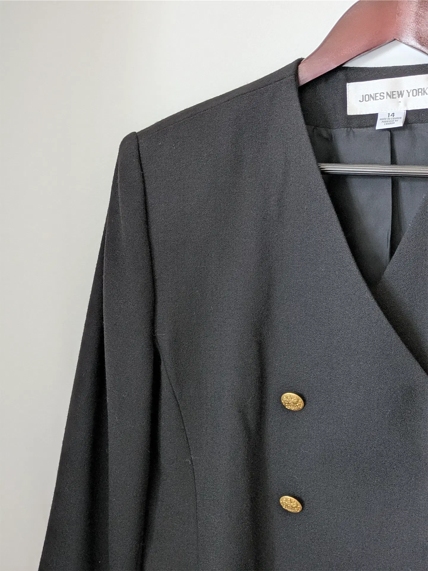 Black 80s Vintage Blazer - Dark Academia, Preppy, or Old Money Look (Size M/L)