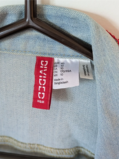 Reworked Vintage Denim Jean Jacket: Rave Outfit, Hippie Style, One of a Kind (Size S)