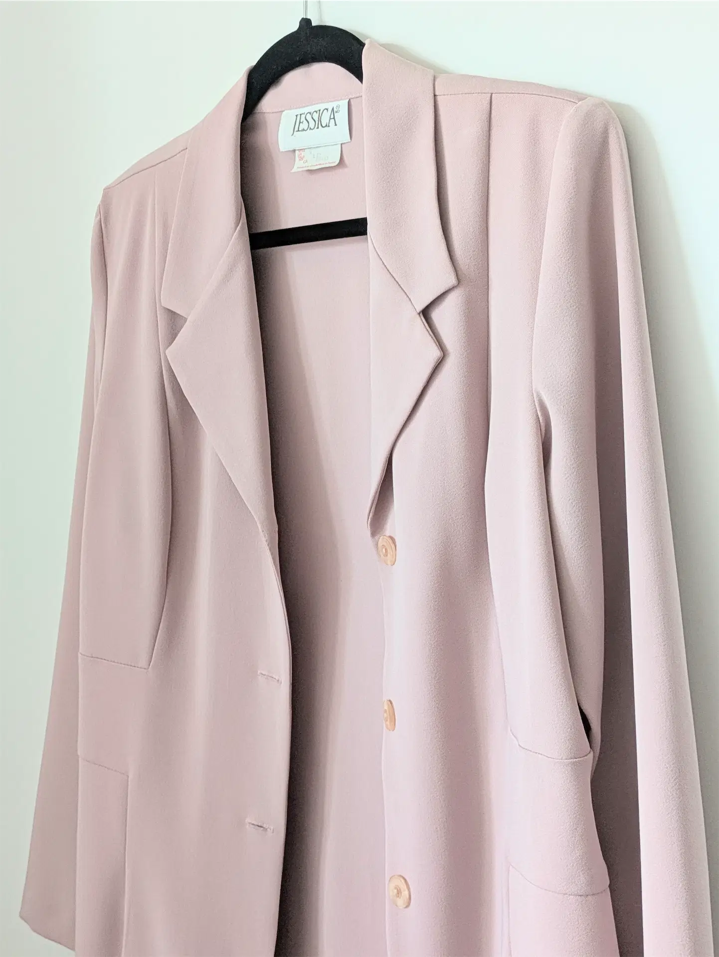 Pink 90s Vintage Spring Jacket - Preppy, Trench Coat Silhouette (Size S/M)