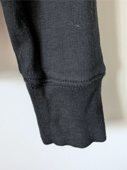 Black Upcycled Unisex Sweatshirt: Street Wear, Plant Lover Gift, One of a Kind (Size S)