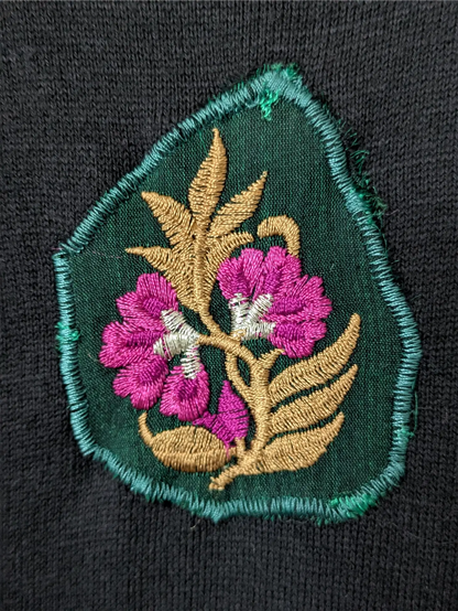 Black Upcycled Unisex Sweatshirt: Street Wear, Plant Lover Gift, One of a Kind (Size S)