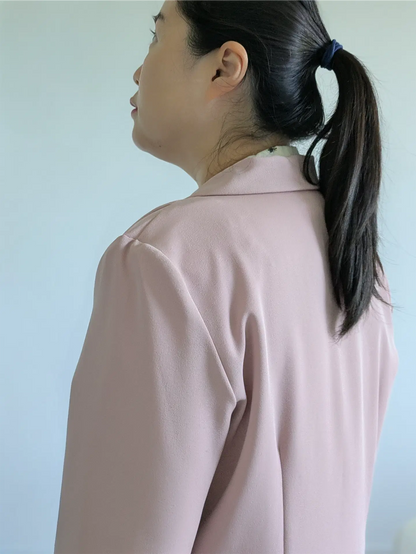 Pink 90s Vintage Spring Jacket - Preppy, Trench Coat Silhouette (Size S/M)