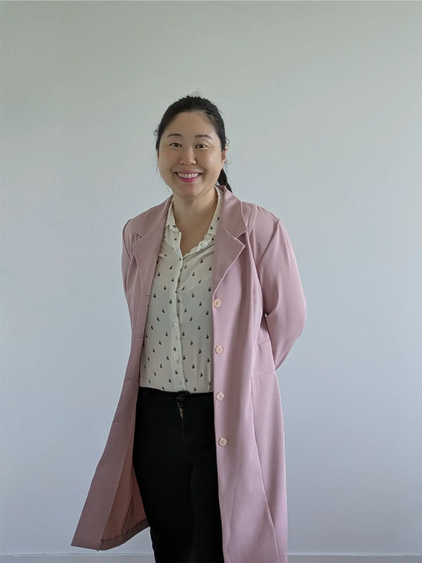 Pink 90s Vintage Spring Jacket - Preppy, Trench Coat Silhouette (Size S/M)