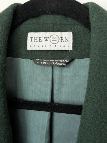 Moss Green Vintage Wool and Cashmere Coat - Winter Coat, Dark Academia, Preppy Look (Size M/L)