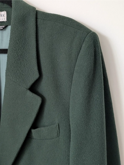 Moss Green Vintage Wool and Cashmere Coat - Winter Coat, Dark Academia, Preppy Look (Size M/L)