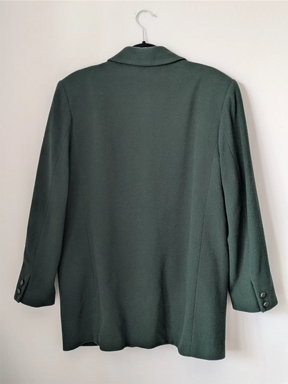 Moss Green Vintage Wool and Cashmere Coat - Winter Coat, Dark Academia, Preppy Look (Size M/L)