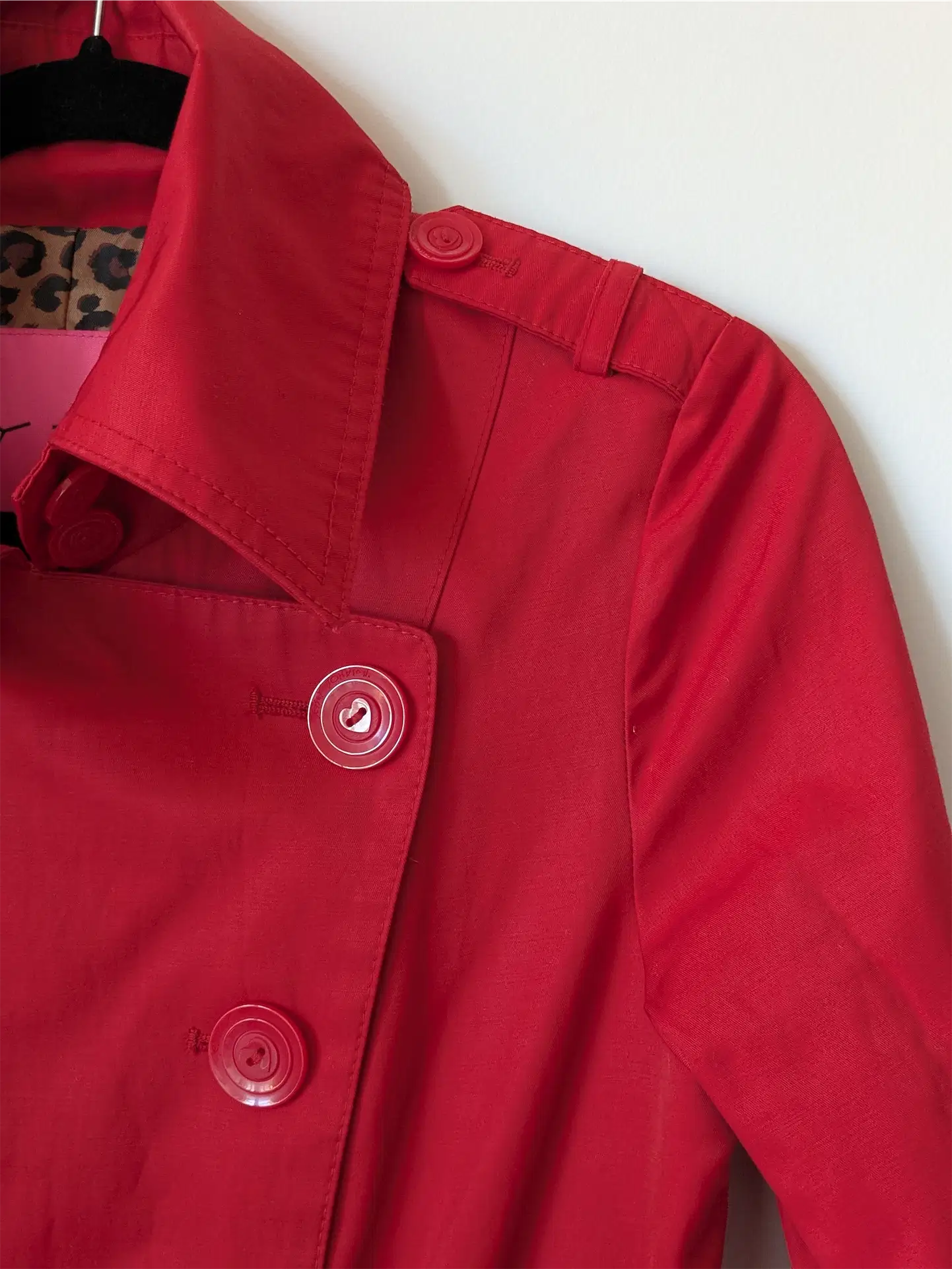 Red Betsey Johnson Trench Coat (Size XS)