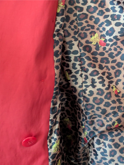 Red Betsey Johnson Trench Coat (Size XS)