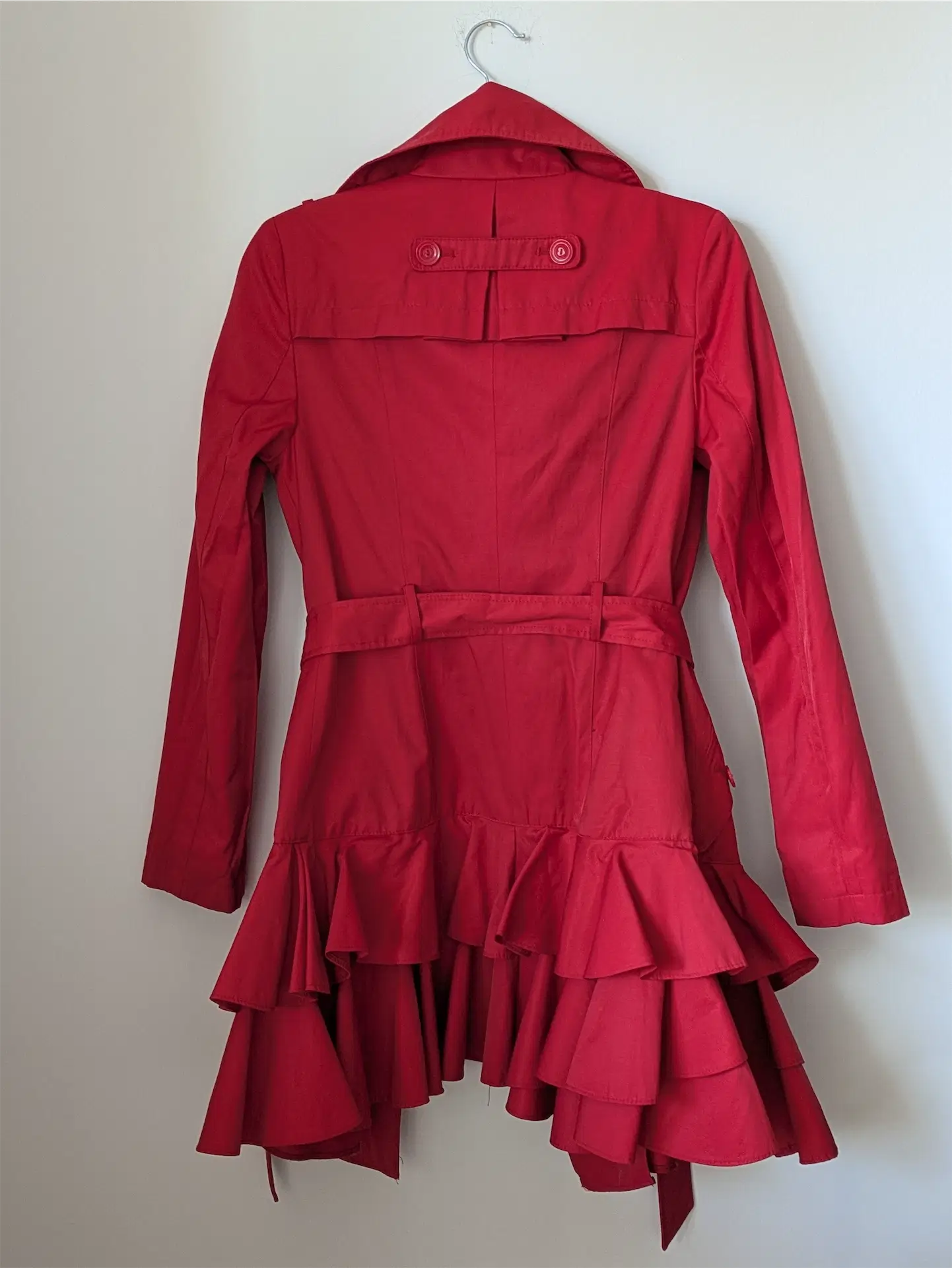 Red Betsey Johnson Trench Coat (Size XS)