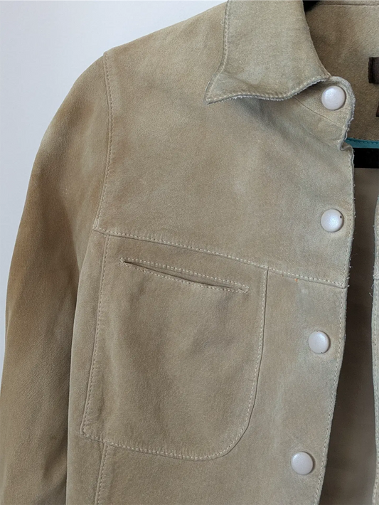 Beige Danier Suede Shirt / Jacket (Size XS)