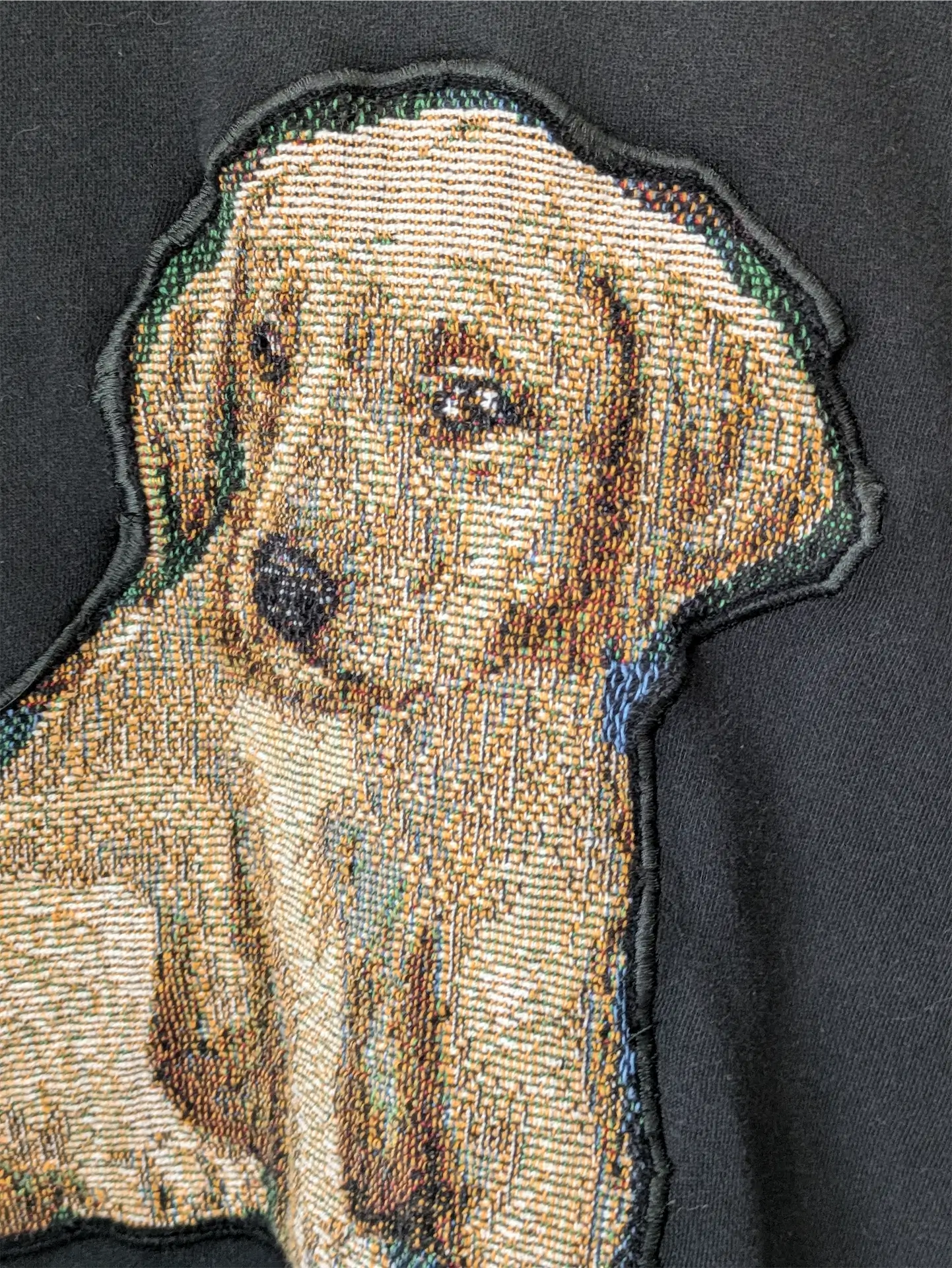 Black Upcycled Sweatshirt - Puppies (Size S)