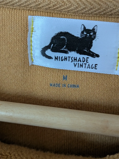 Mustard Yellow Upcycled Sweatshirt - Puppies (Size M)