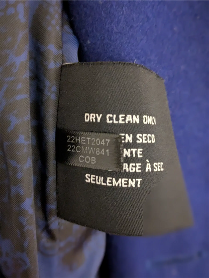 Guess Wool Blend Shawl Collar Coat - Blue (Size M)