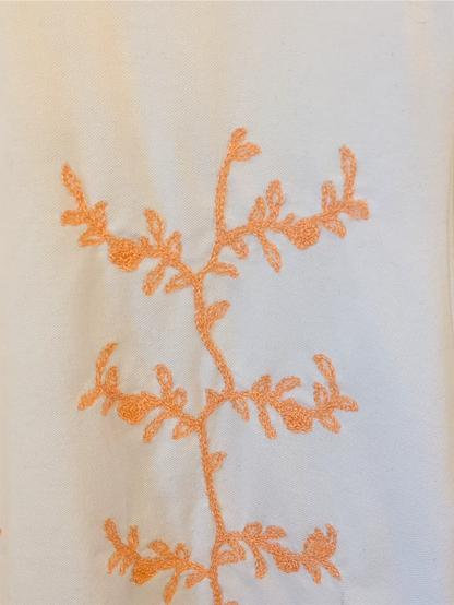 White Benetton Polo Dress - Upcylced with Embroidered Lace (Size M)