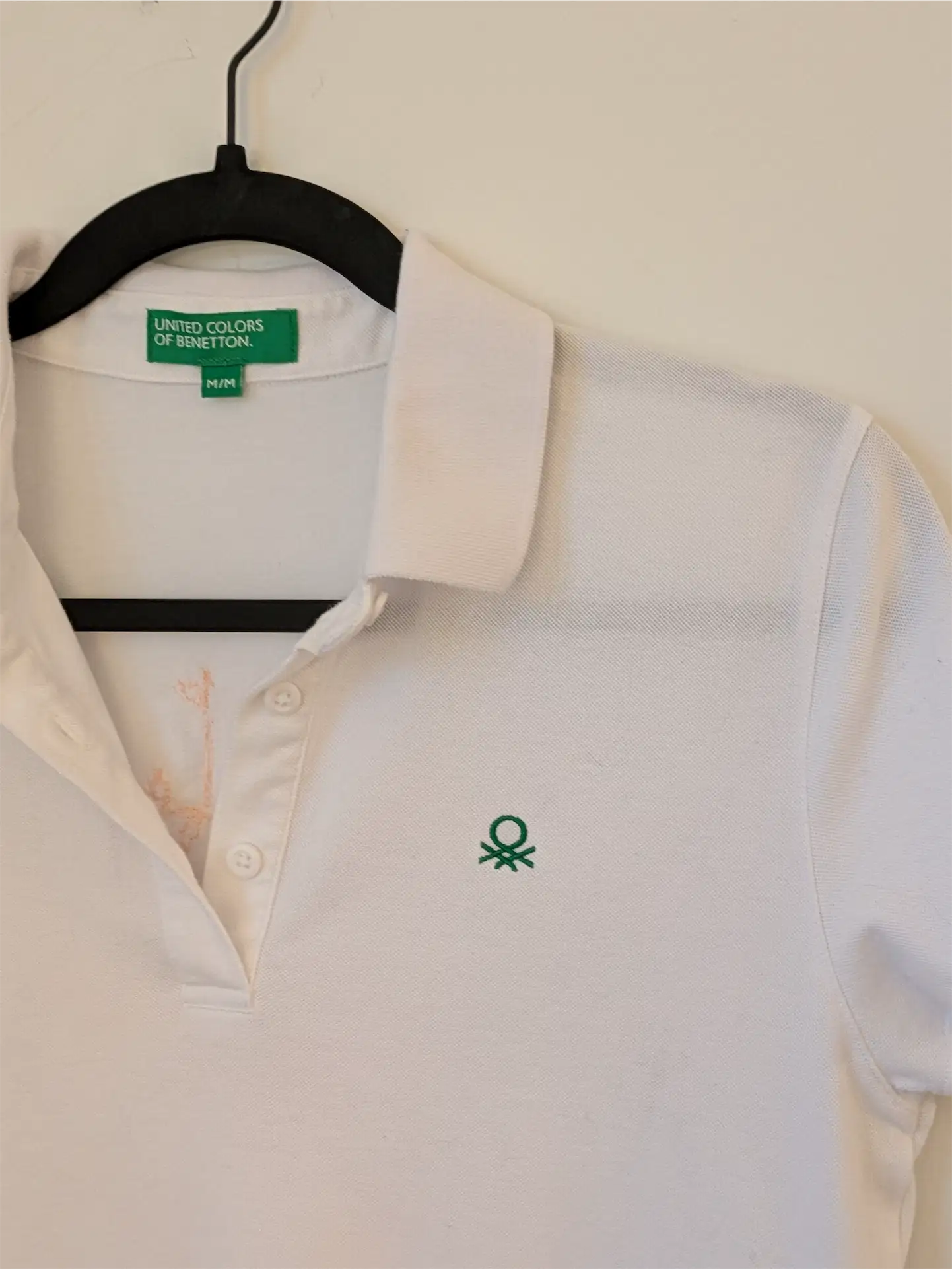 White Benetton Polo Dress - Upcylced with Embroidered Lace (Size M)