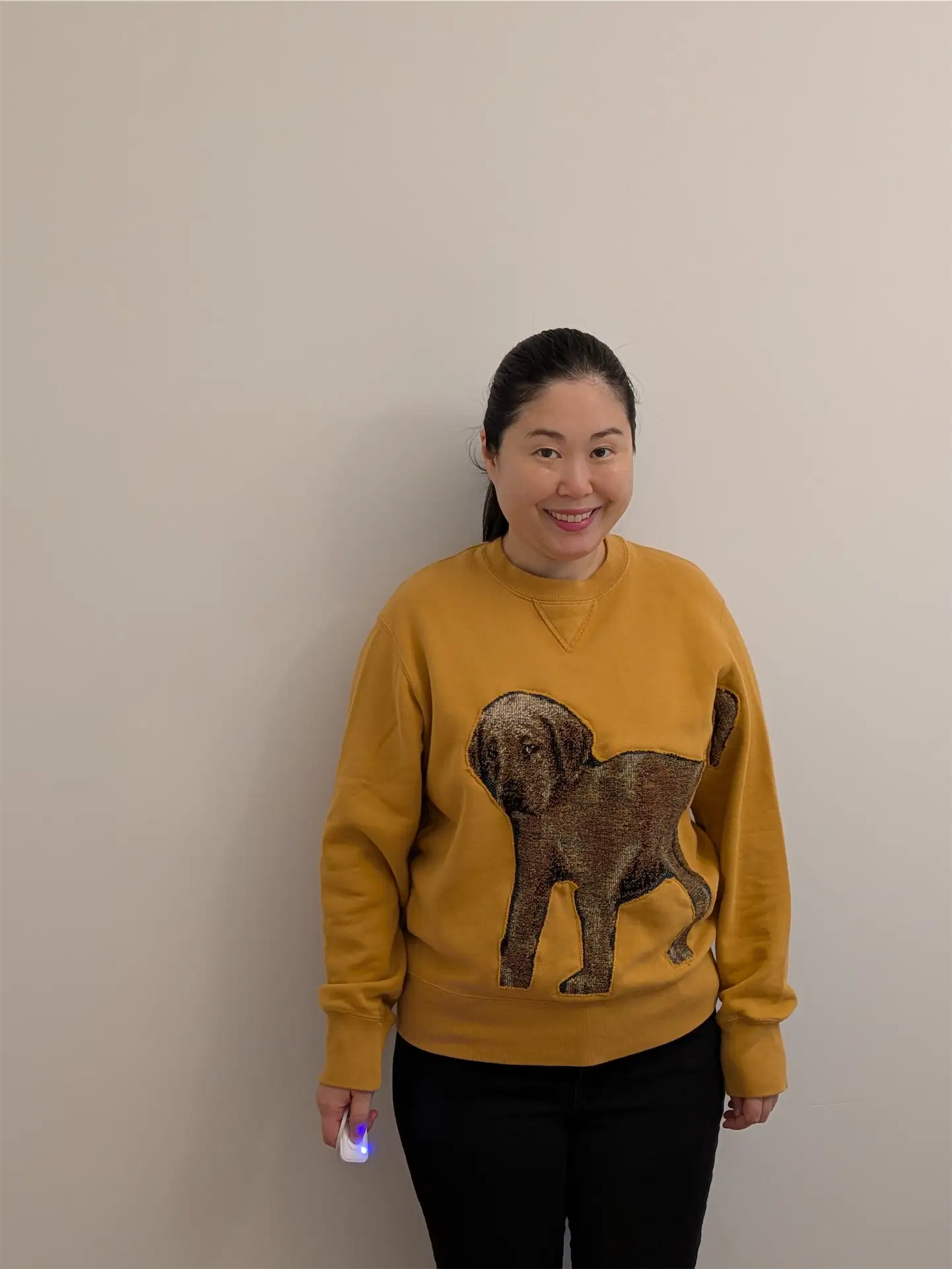 Mustard Yellow Upcycled Sweatshirt - Puppies (Size M)