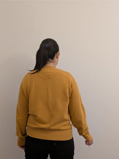 Mustard Yellow Upcycled Sweatshirt - Puppies (Size M)