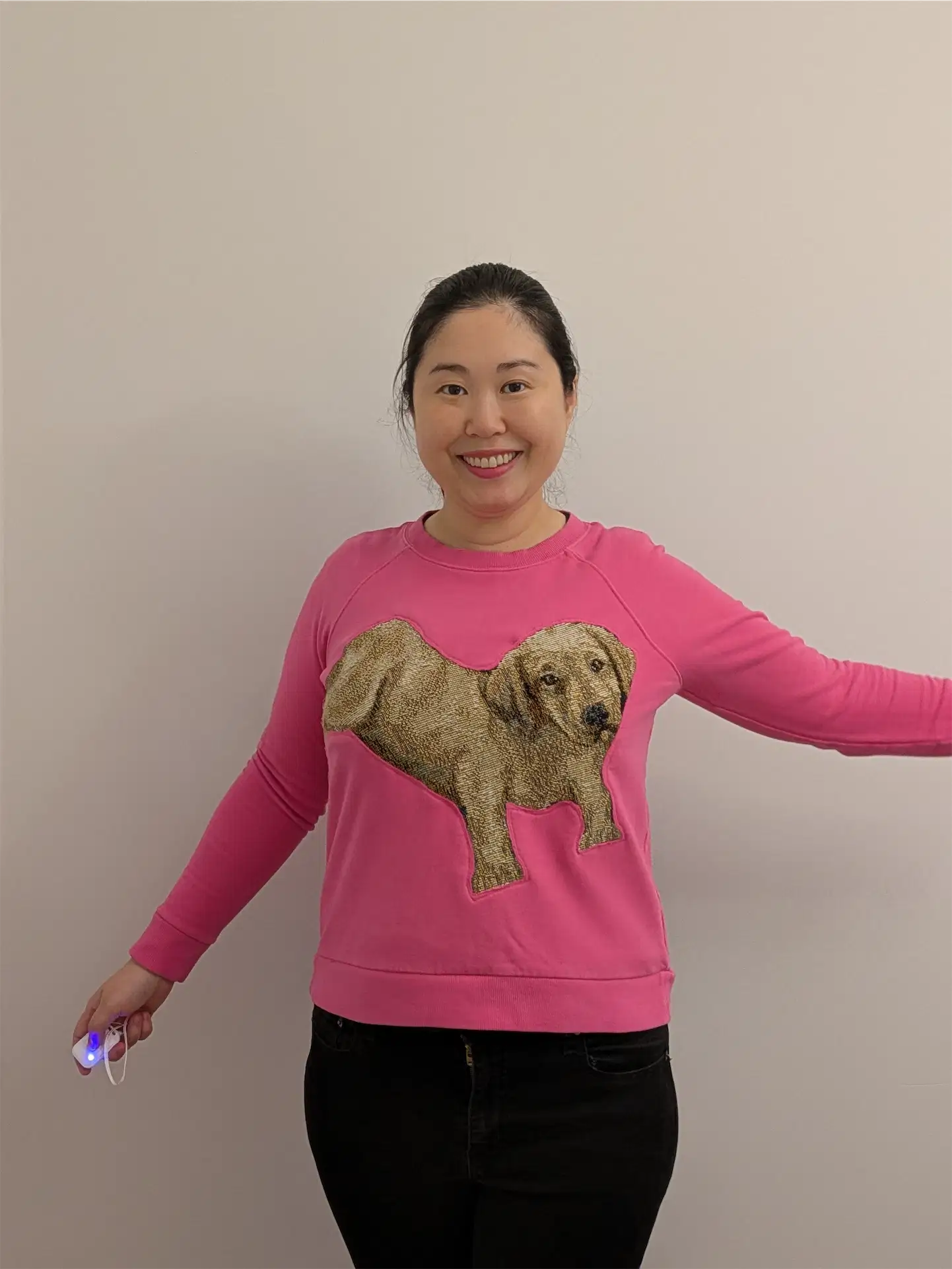 PInk Upcycled Sweatshirt - Puppies (Size M)