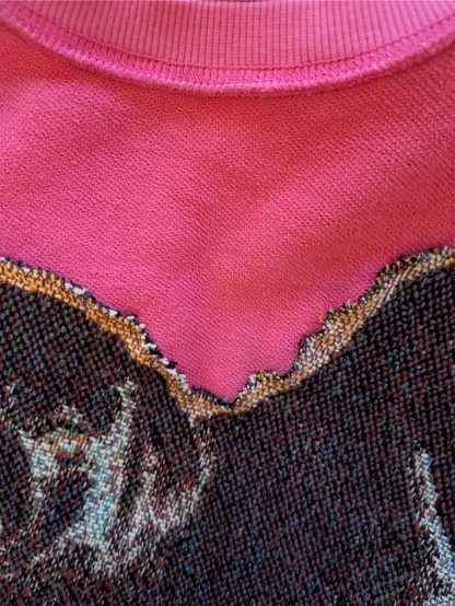 PInk Upcycled Sweatshirt - Puppies (Size M)