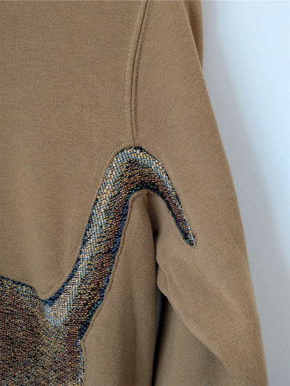 Brown Upcycled Sweatshirt - Puppies (Size M)