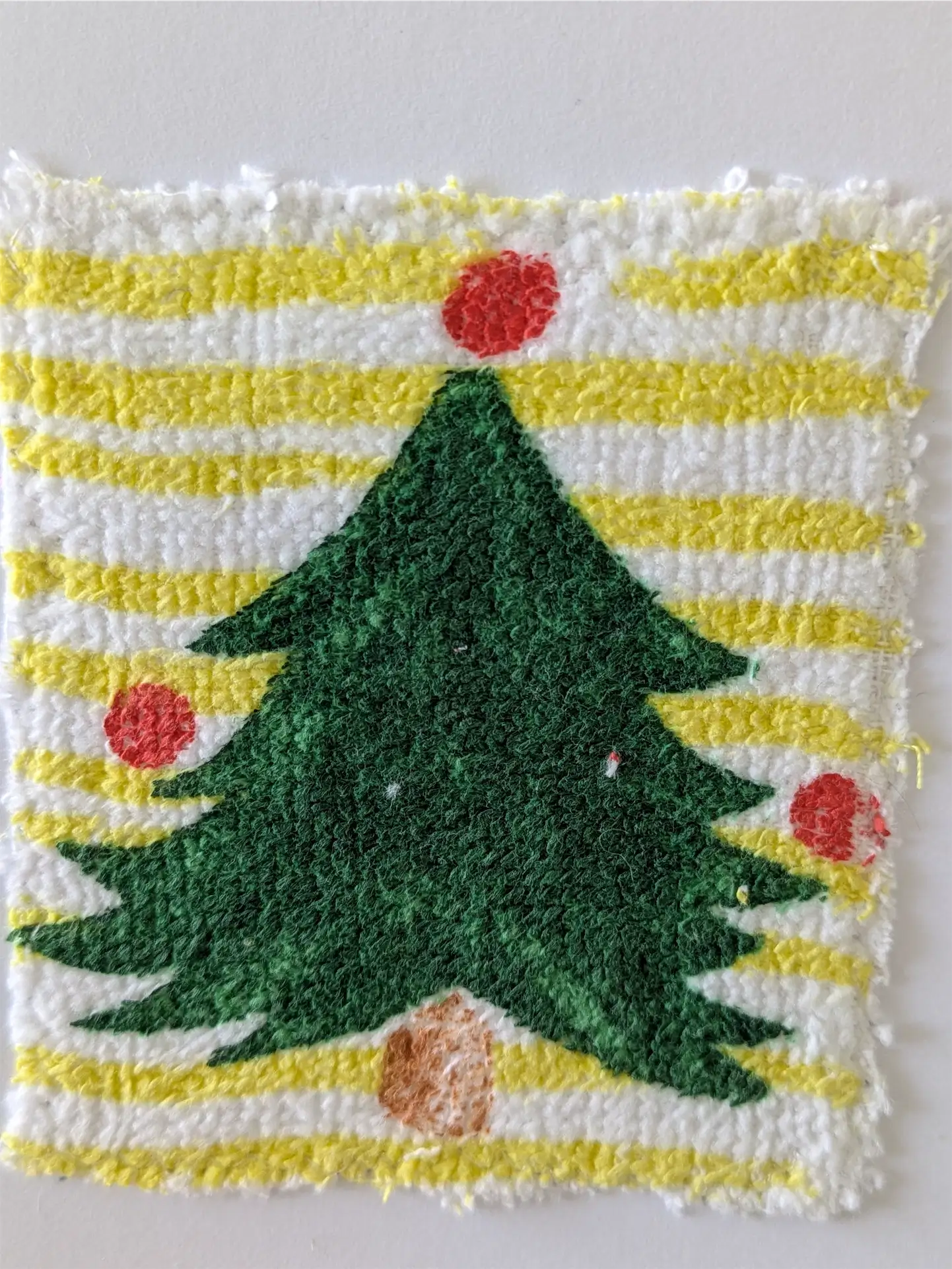 Upcycled Appliqué Blank Card - Unframed Christmas Scene