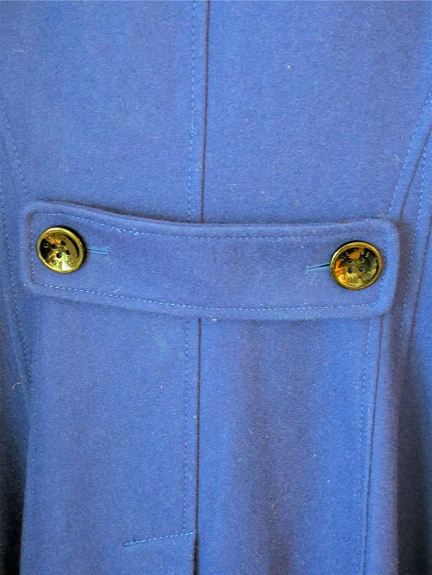 Guess Wool Blend Shawl Collar Coat - Blue (Size M)