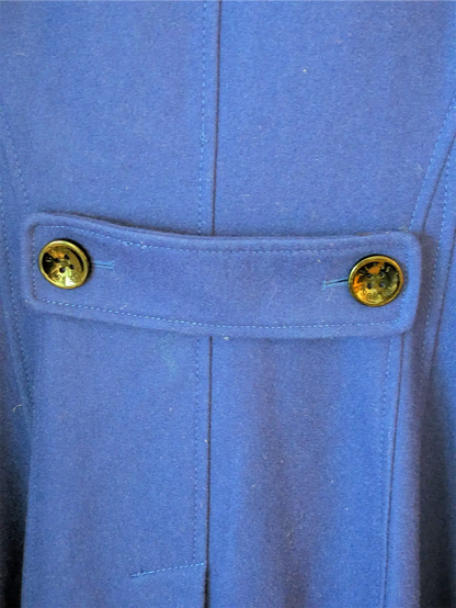 Guess Wool Blend Shawl Collar Coat - Blue (Size M)