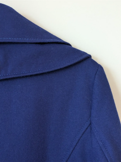 Guess Wool Blend Shawl Collar Coat - Blue (Size M)