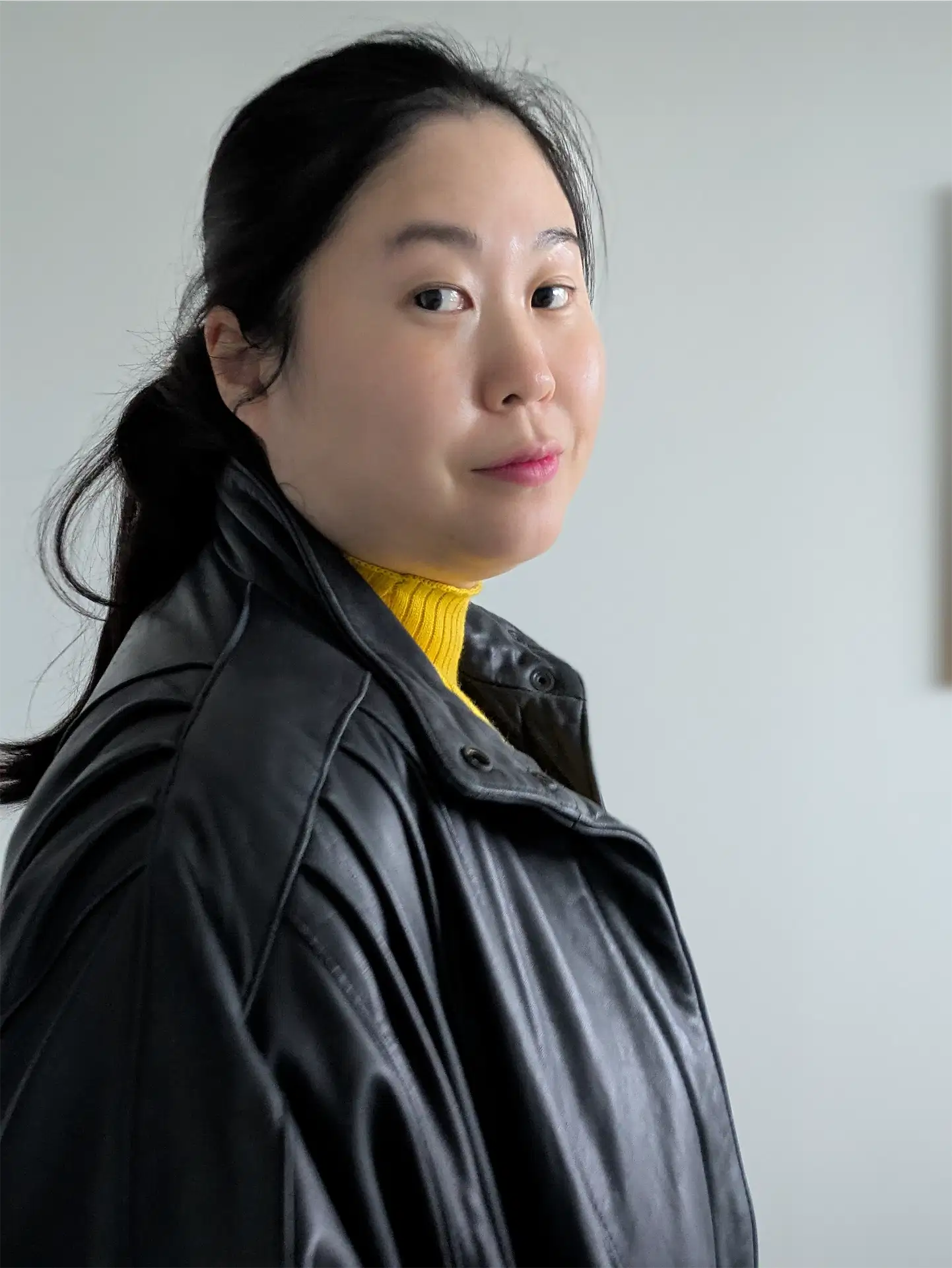 Grey-Navy Vintage Leather Bomber Jacket - The Olde Hide House (Size S)