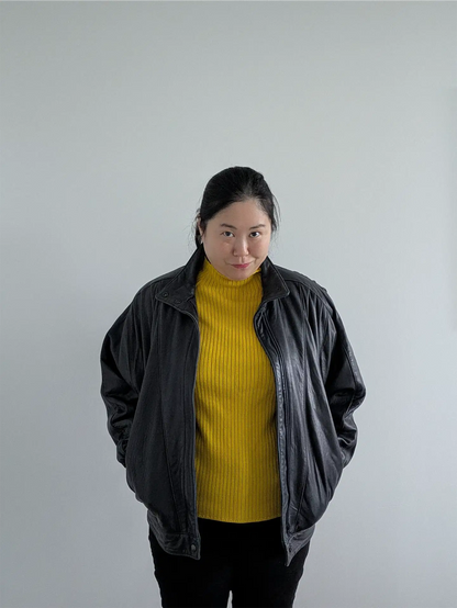 Grey-Navy Vintage Leather Bomber Jacket - The Olde Hide House (Size S)